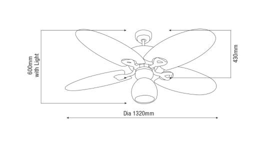 MARTEC  Ventilador Hamilton de 5 aspas sin luz es un producto que se ofrecen al mejor precio