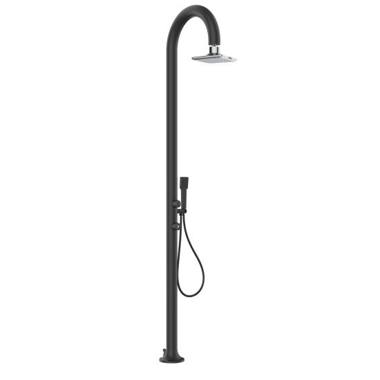 Black Aluminum Led Shower With Hand Show
