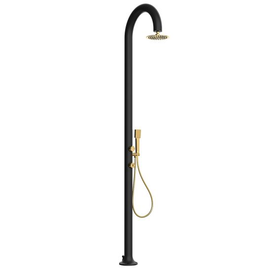 Black Gold Aluminum Shower With Hand Sho