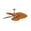 Ventilatore In Stile Coloniale Senza Luce Cuba Corpo In Acciaio Colore Ottone Satinato e 3 Pale Di Abs Colore Marrone Diametro 132 Cm Ventilatore Da Interno a 3 Velocità Non Reversibile Comandabile Mediante Catenelle Telecomando Opzionale