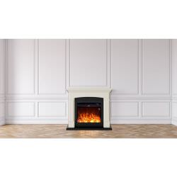 Cream White Floor Standing Fireplace