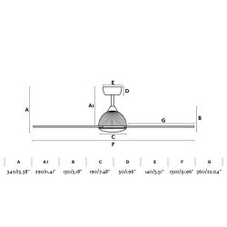 Ventilatore bianco per soffitto 3 pale