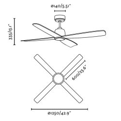 Ventilatore soffitto senza luce MOLOKAI