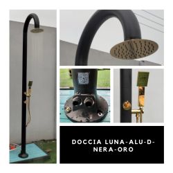 Douche En Aluminium Or Noir Avec Douchet