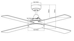 Moderno ventilatore senza luce bianco