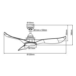 Ventilatore bianco led con telecomando