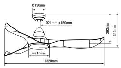 Ventilatore bianco senza luce completo